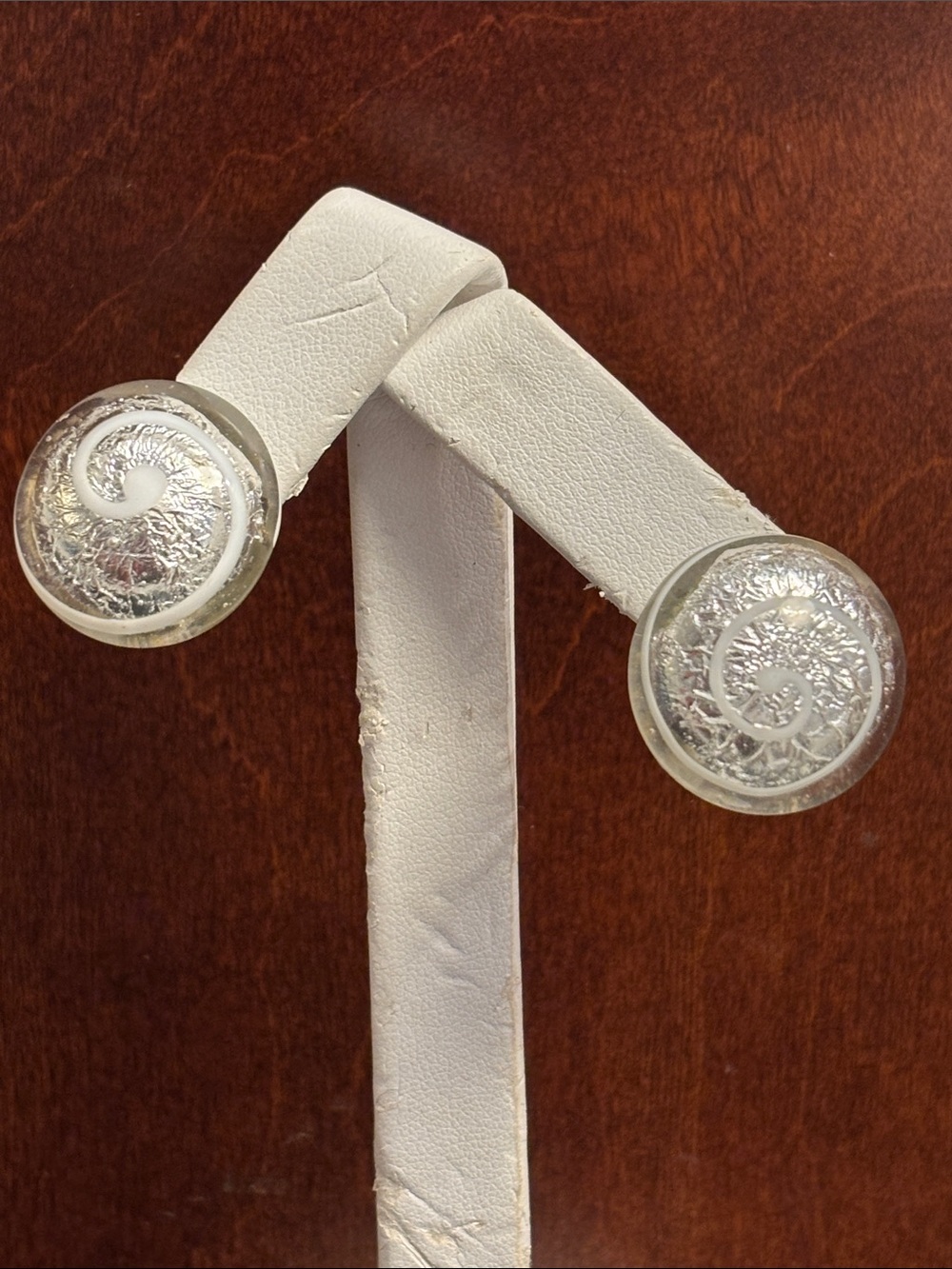 Art Deco Button Clip Earrings